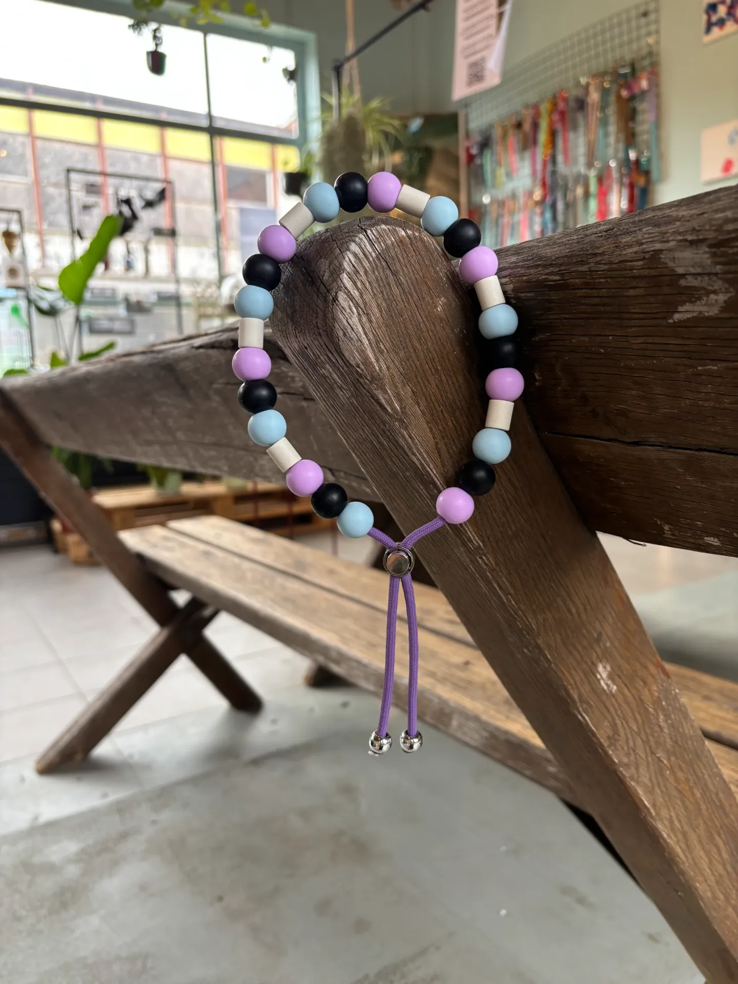 EM Siliconen stock halsband zwart-lila